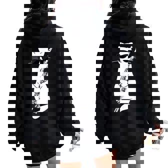 Cat Wearing Sunglasses Playing Flute For Men Women Kids Women Oversized Hoodie Back Print | Mazezy