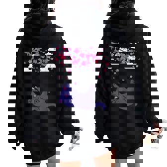 Chat Fleur De Cerisier Japon Culture Pays Homme Cadeau Sweat à capuche oversize pour femme avec imprimé dans le dos - Cadeauxyz