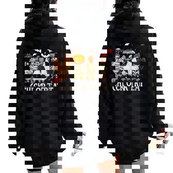 Chick Or Treat Chicken Halloween Costume Girls Women Women Oversized Hoodie Back Print | Mazezy