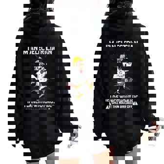 Chicken I'm An Electrician If I Dance Without Music Shut The Women Oversized Hoodie Back Print | Seseable CA