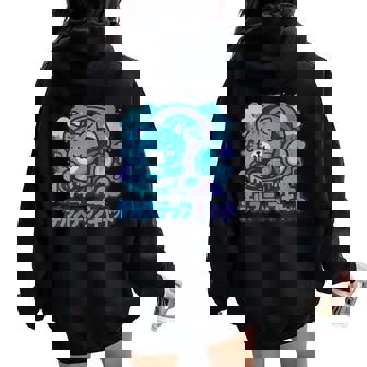 Chillstep Cute Cat Dream Tempo Kawaii Music Art Women Oversized Hoodie Back Print | Mazezy