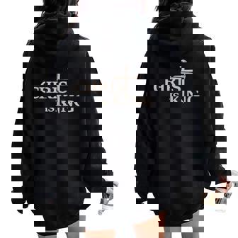 Christ Is King Nail Cross Christian Minimalist Religious Women Oversized Hoodie Back Print | Seseable CA