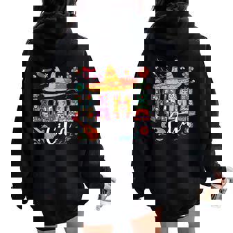 Cinco De Mayo Mamacita Flower Mama Cita Mexican Fiesta Party Women Oversized Hoodie Back Print | Mazezy