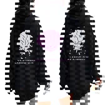 Clam Shell Clamming Clam Digging Queen Women Oversized Hoodie Back Print | Mazezy