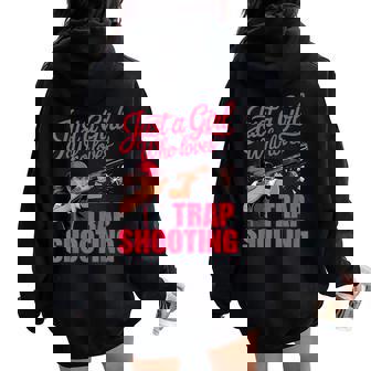 Clay Skeet Trap Pigeon Girl Who Loves Trap Shooting Women Oversized Hoodie Back Print | Mazezy