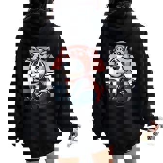 Cochon Panda Porcinet Panda Sweat à capuche oversize pour femme avec imprimé dans le dos - Cadeauxyz