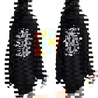 Colorido Floral Retro Groovy Cool Aunt Club Tías Tías Women Oversized Hoodie Back Print - Regaloses