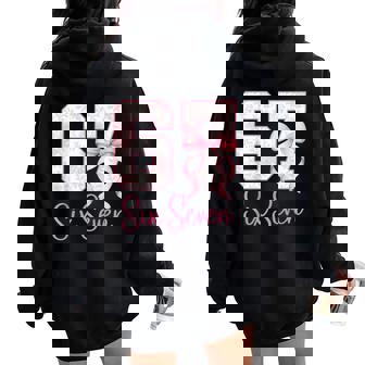 Coquette Bow Number 67 Meme Pink Floral Girls Women Oversized Hoodie Back Print | Seseable CA