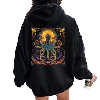 Cosmic Octopus Xs-6Xl Graphic Women Oversized Hoodie Back Print - Thegiftio UK