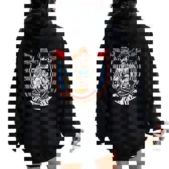 Country Music Western Cowboy Boxer Traditional Tattoo Flash Women Oversized Hoodie Back Print | Mazezy