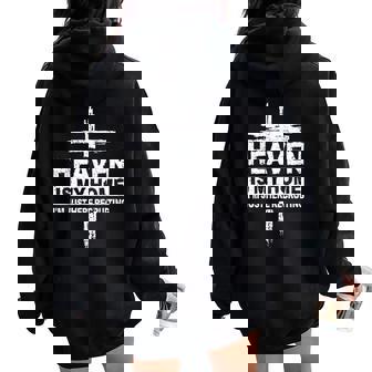 Cross Heaven Is My Home Christian Religious Faith God Jesus Women Oversized Hoodie Back Print | Mazezy