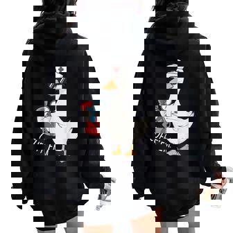 Cuff 'Em Goose Nurse Silly Goose Meme Er Nurse Women Oversized Hoodie Back Print | Seseable CA