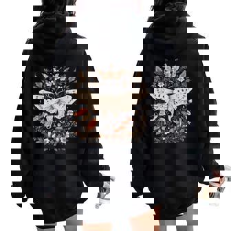 Cute Fairycore Floral Moth Aesthetic Girls Cottagecore Women Oversized Hoodie Back Print | Mazezy