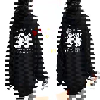 Cute Halloween Teacher Kindness Is Boo-Tiful Women Oversized Hoodie Back Print - Thegiftio