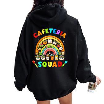 Cute Lunch Lady Crew Of Food Service Rainbow Cafeteria Squad Women Oversized Hoodie Back Print - Thegiftio UK