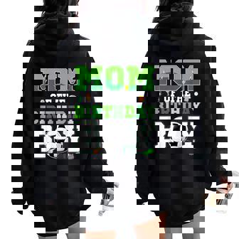 Dad And Mom Of The Birthday Boy Soccer Birthday Family Women Oversized Hoodie Back Print | Seseable UK