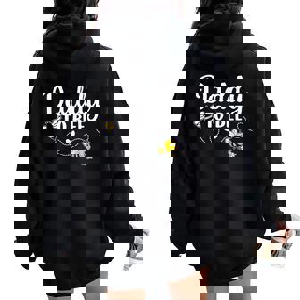 Daddy To Bee Gender Reveal Pregnancy Announcement Daddy Women Oversized Hoodie Back Print - Thegiftio