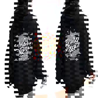 Dancing Queen Disco Ball Quote Party Women Oversized Hoodie Back Print | Mazezy