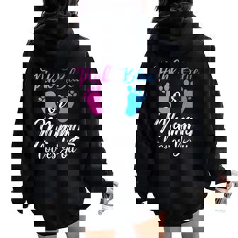 De Revelación De Género Rosa O Azul Embarazada Mamá Te Ama Cuello Women Oversized Hoodie Back Print - Regaloses