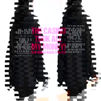 Amusant Pour Les Amateurs De Poker Et De Jeux Pour Hommes Et S Sweat à capuche oversize pour femme avec imprimé dans le dos - Cadeauxyz