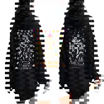 Día De Los Muertos Disfraz Hombre Niños Esqueleto Women Oversized Hoodie Back Print - Regaloses