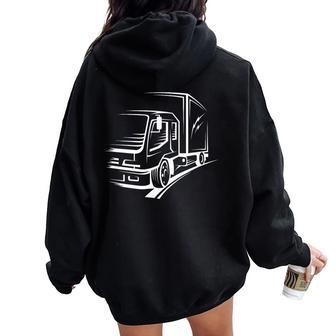 Diseño De Conductor De Camionero Para Es Y Hombre Women Oversized Hoodie Back Print - Regaloses