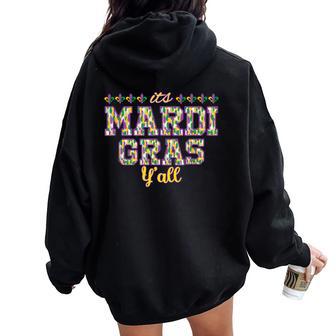 Disfraz De Mardi Gras Yall Para Fiestas De Mardi Gras Para Es Y Niños Women Oversized Hoodie Back Print - Regaloses