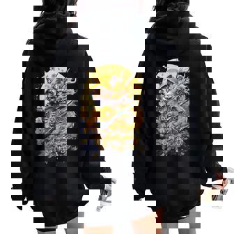 Divertido Arte Ninja Para Hombres Es Niños Deportes Amantes De Los Gatos Ninja Women Oversized Hoodie Back Print - Regaloses