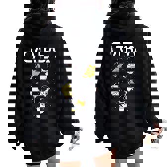 Divertidos Regalos De Gato Astronauta Espacial Para Hombres Es Niños Gatos Espacio Women Oversized Hoodie Back Print - Regaloses