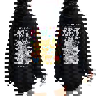 Dog Mom Birthday Dog Bday Boy Girl Let's Pawty Birthday Women Oversized Hoodie Back Print | Seseable FR