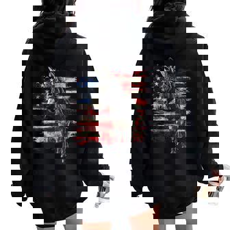 Donkey Patriotic 4Th Of July Usa American Flag Men Women Oversized Hoodie Back Print - Thegiftio