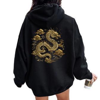 Dragon Asiatique Nuagesintage Chinois Japonais Hommes S Enfants Sweat à capuche oversize pour femme avec imprimé dans le dos - Cadeauxyz