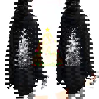 Drôle Noël Chatons Joyeux Noël Cat Déco Maman Chat Sweat à capuche oversize pour femme avec imprimé dans le dos - Cadeauxyz