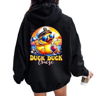 Duck Duck Cruise Family Cruising Matching Group Women Oversized Hoodie Back Print - Thegiftio UK