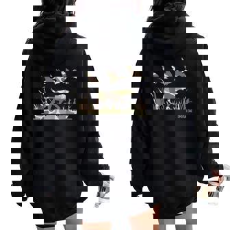 Duck Hunting Camouflage Camo Pointer Dog Camo Duck Hunter Women Oversized Hoodie Back Print | Mazezy