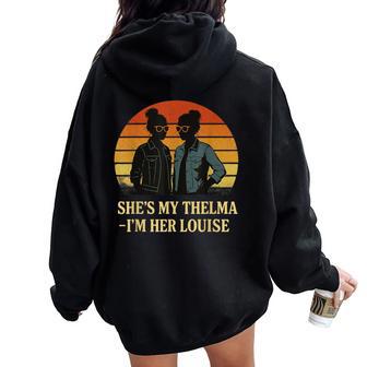 Ella Es Mi Thelmaoyu Louiseunset Es Mejores Amigas Women Oversized Hoodie Back Print - Regaloses