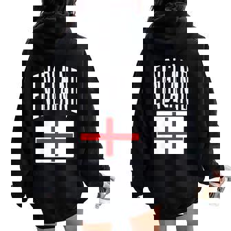 England Flag English Football Soccer Fan Men Women Kids Women Oversized Hoodie Back Print | Mazezy