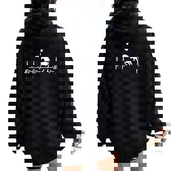 Équitation Cavalier Chevaux Battement De Cœur Cheval Sweat à capuche oversize pour femme avec imprimé dans le dos - Cadeauxyz