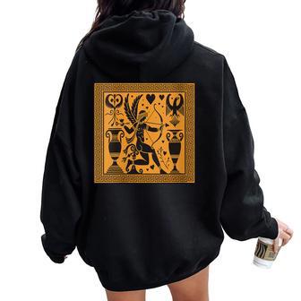 Eros Dieu Grec Grèce Antique Mythologie Mythe Grecque Sweat à capuche oversize pour femme avec imprimé dans le dos - Cadeauxyz