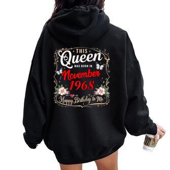 Esta Reina Nació En Noviembre 1968 Noviembre Cumpleaños Es Women Oversized Hoodie Back Print - Regaloses