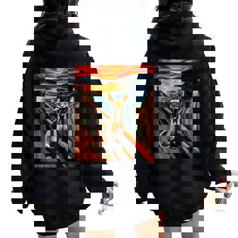 Expressionist Artsy Sphynx Cat Artistic Sphynx Cat For Men Women Girls Kids Women Oversized Hoodie Back Print | Mazezy