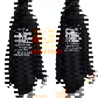 Fall Er Nurse Emergency Room Nurse School Pumpkin Spice Women Oversized Hoodie Back Print - Thegiftio