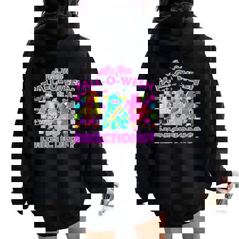 Are You Fall-O-Ween Directions Neon Ghost Teacher Halloween Women Oversized Hoodie Back Print | Mazezy