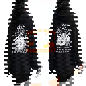 Are You Fall O Ween Directions Teacher Ghost Halloween Women Oversized Hoodie Back Print | Seseable FR