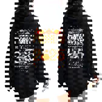 Family Thanksgiving 2025 Turkey Autumn Fall Matching Crew Women Oversized Hoodie Back Print | Mazezy