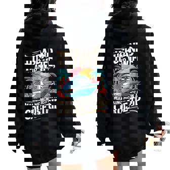 Family Vacation Cruising Husband And Wife Cruise Ship Women Oversized Hoodie Back Print | Mazezy