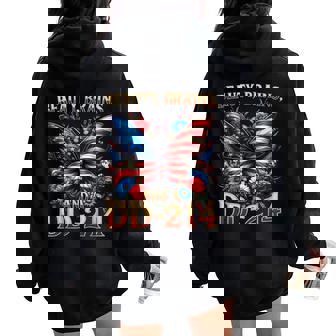 Female Veteran Army Floral Vintage Beauty Brains Us Women Oversized Hoodie Back Print | Mazezy
