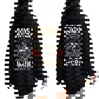 Fierce Chinga La Migra Panther Resist Human Rights Floral Women Oversized Hoodie Back Print | Seseable CA