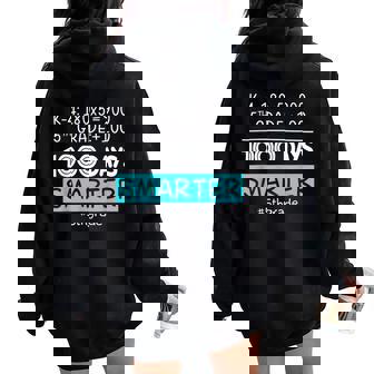 Fifth Grade Teacher 1000 Days Smarter 100Th Days Of School Women Oversized Hoodie Back Print | Seseable CA