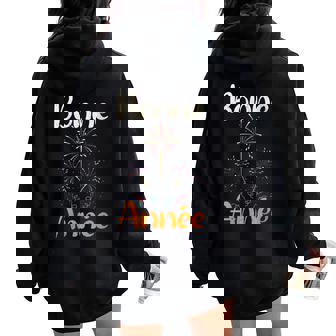 Fireworkseille Du Nouvel An Célébration Bonne Année Sweat à capuche oversize pour femme avec imprimé dans le dos - Cadeauxyz